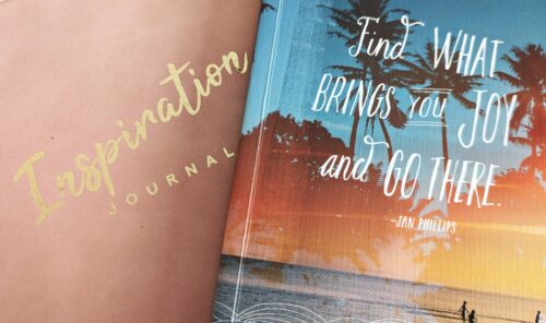 Two books - one an inspirational journal, the other Find what brings you joy and go there