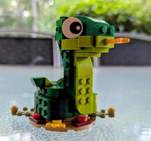 Coiled Lego snake